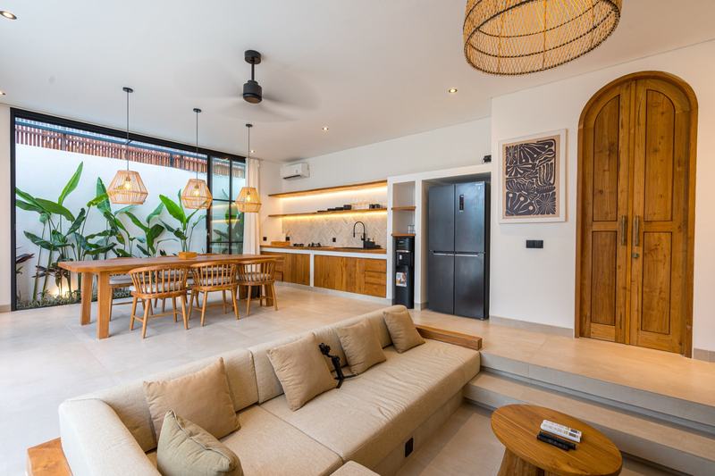 Two-bedroom villa at Nyang Nyang, Uluwatu: living and dining room