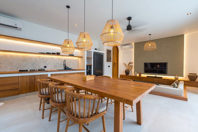 Two-bedroom villa at Nyang Nyang, Uluwatu: kitchen and dining table