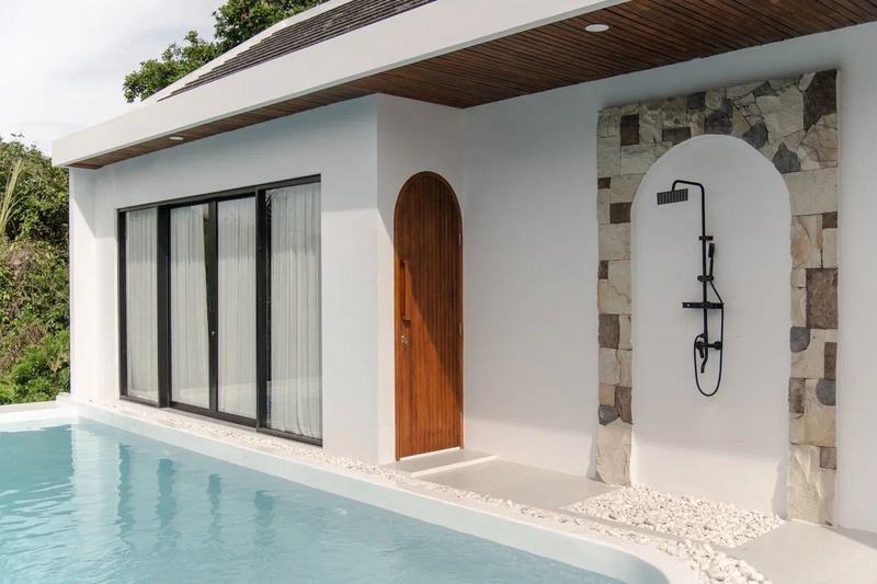 Two-bedroom villa at Nyang Nyang: pool and outdoor shower