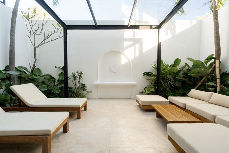 Two-bedroom villa near Nyang Nyang Beach: patio under a glass roof
