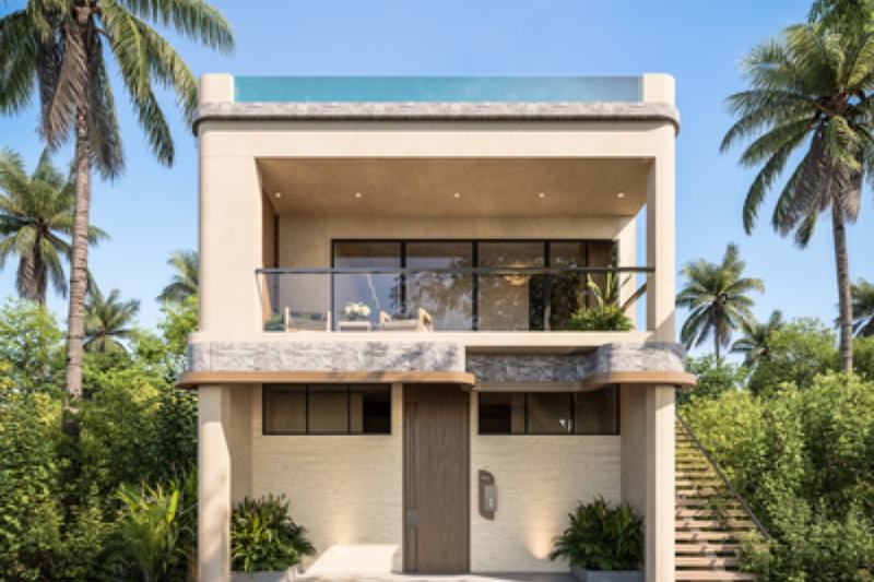 Four-bedroom villa in Nunggalan: street facade (render)