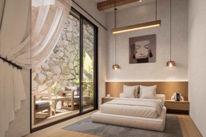Four-bedroom villa in Nunggalan: a bedroom (render)