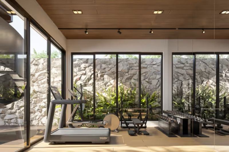 Eight-bedroom villa in Nunggalan, Uluwatu: home gym (render)