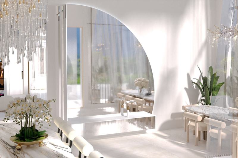 Umalas villa render: living room