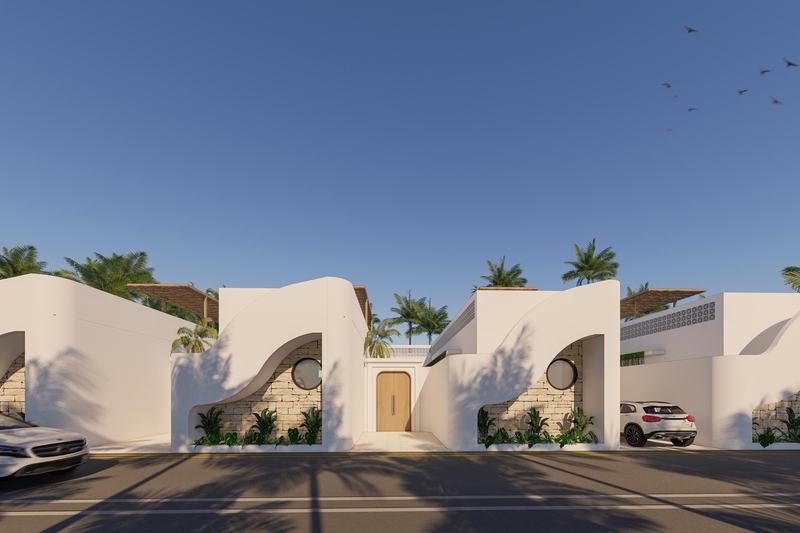 Ocean-view villa in Melasti: render of the street facade