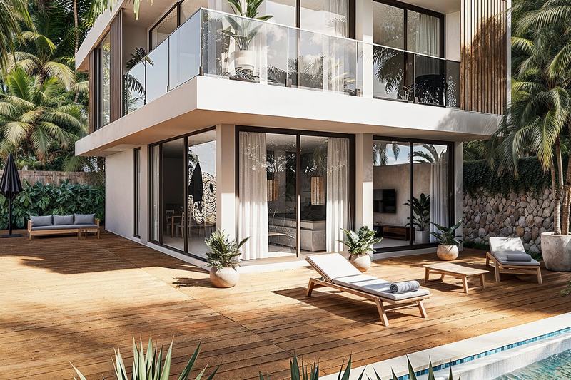 Ungasan Melasti Villa II: terraza y piscina junto a la villa