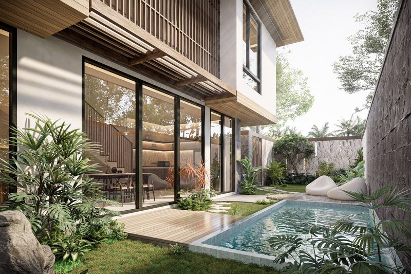 Vasana: plunge pool beside the terrace of the two-bedroom house