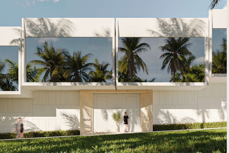 White Palm 2BR villa: render of the villa block facade