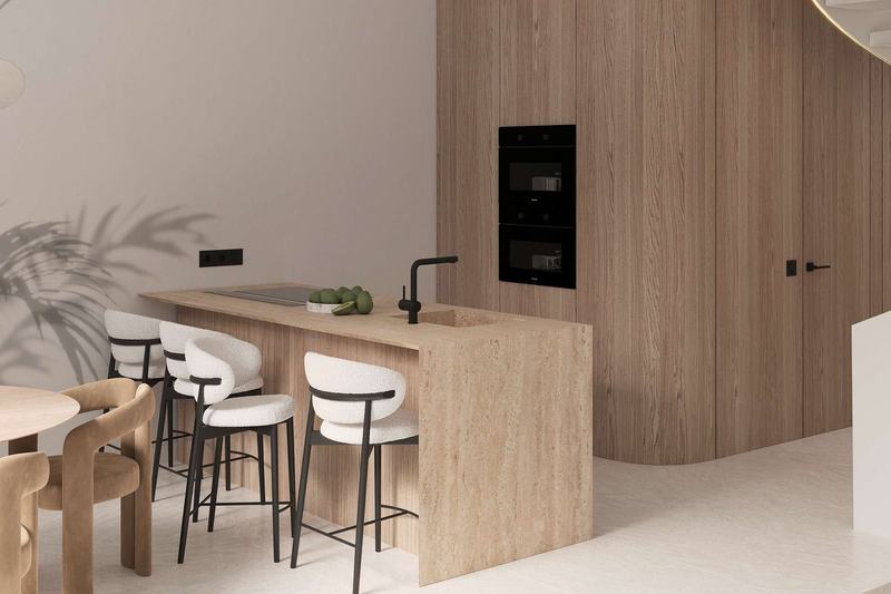 White Palm, 1 dormitorio: cocina con barra de desayuno