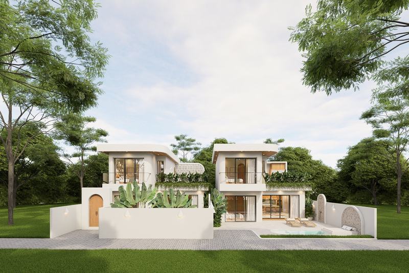 White Sand Villas: the fronts of both villas