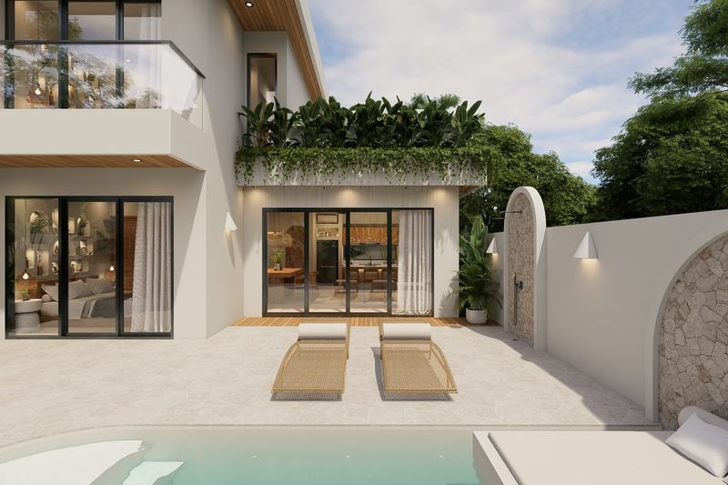 White Sand Villas: poolside terrace