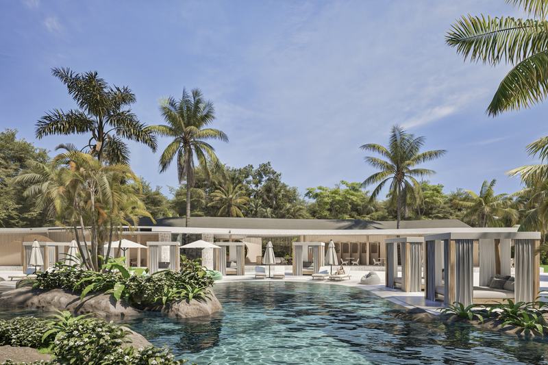 X Hotel: lagoon-style pool with a lounger pavilion