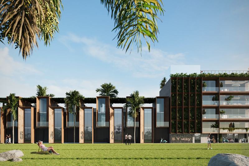 Y-WAY: building facade covered in vertical greenery