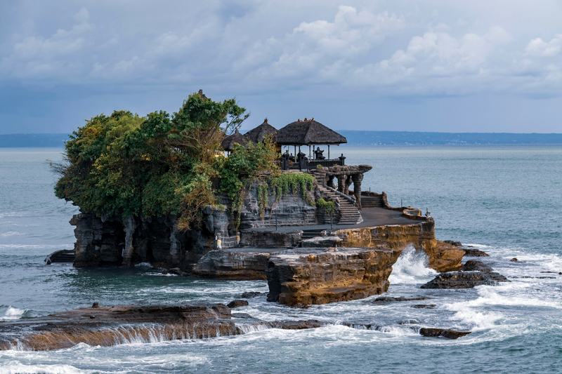 Green fields and a road in Kaba-Kaba, Bali