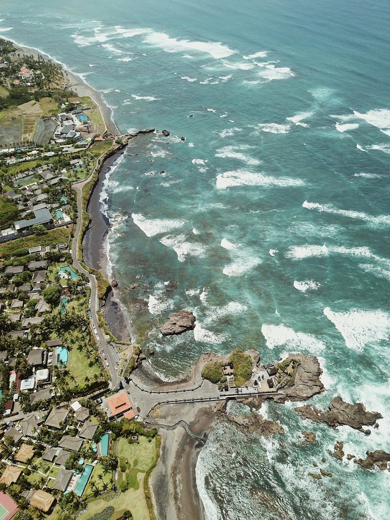 Canggu coast and rice fields with new villas