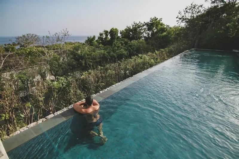 Infinity pool with an ocean view